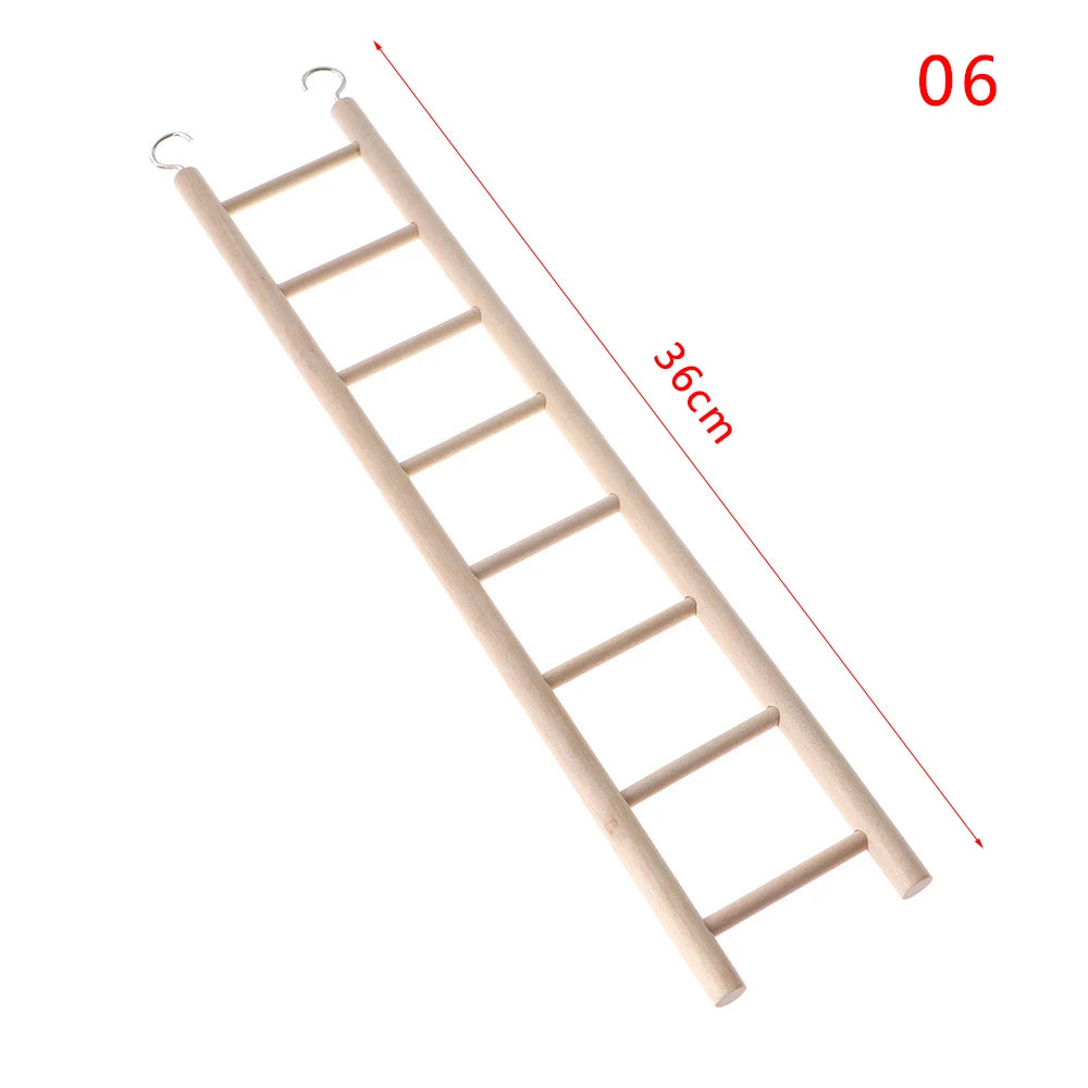 1PC Birds Toy Wooden Ladders Swing Scratcher Perch Climbing Ladder Bird Cage DIY Hanging Decor Hamsters Parrot Toys Pet Supplies