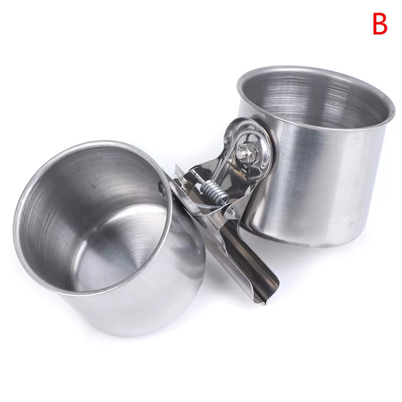 Pet Birds Stainless Steel Food Box Parakeet Parrot Hanging Cage Bowl Cup Bird Feeding Food Drinking Feeder anti Turnover Dish
