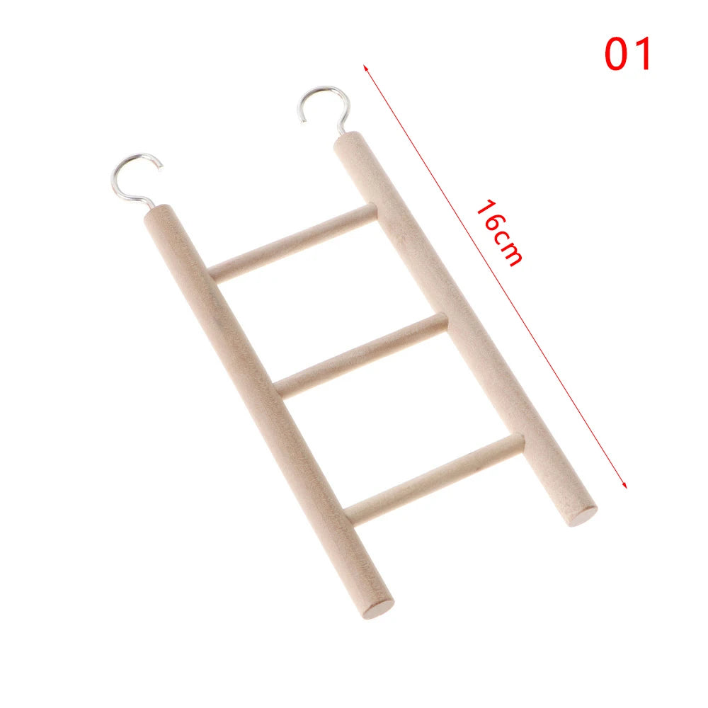 1PC Birds Toy Wooden Ladders Swing Scratcher Perch Climbing Ladder Bird Cage DIY Hanging Decor Hamsters Parrot Toys Pet Supplies