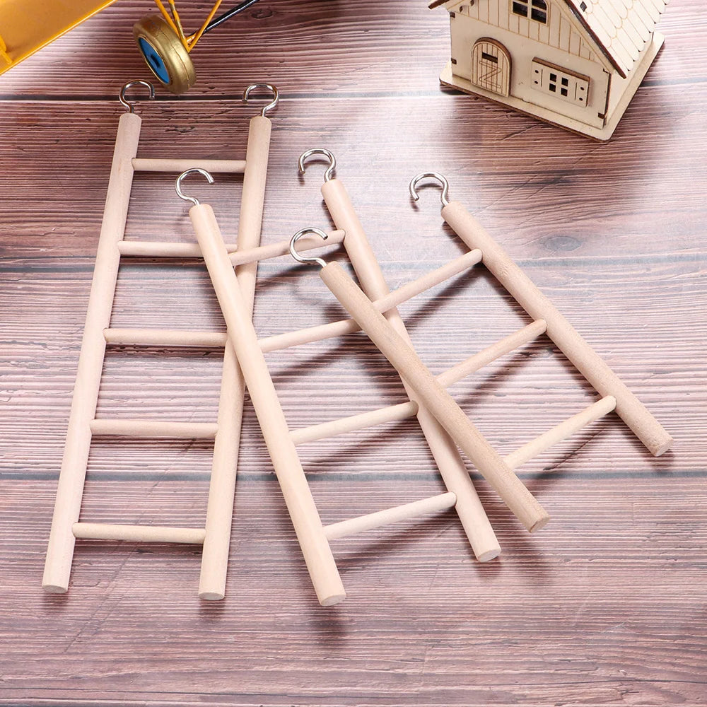 1PC Birds Toy Wooden Ladders Swing Scratcher Perch Climbing Ladder Bird Cage DIY Hanging Decor Hamsters Parrot Toys Pet Supplies