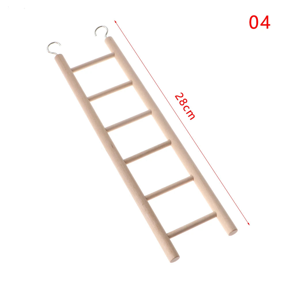 1PC Birds Toy Wooden Ladders Swing Scratcher Perch Climbing Ladder Bird Cage DIY Hanging Decor Hamsters Parrot Toys Pet Supplies
