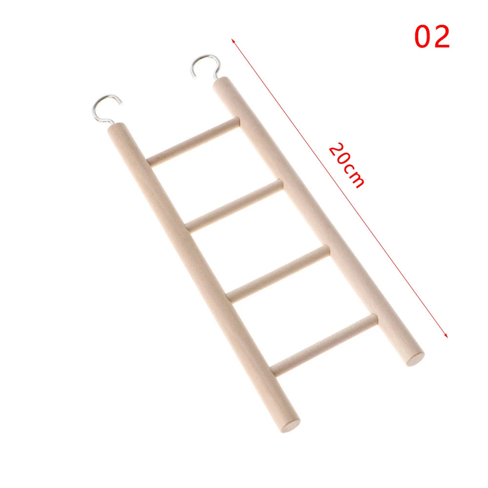 1PC Birds Toy Wooden Ladders Swing Scratcher Perch Climbing Ladder Bird Cage DIY Hanging Decor Hamsters Parrot Toys Pet Supplies