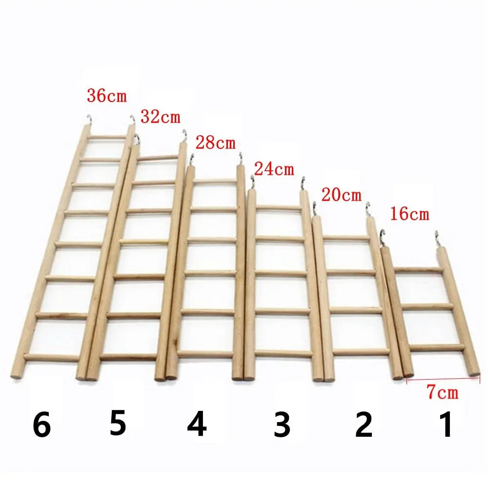 1PC Birds Toy Wooden Ladders Swing Scratcher Perch Climbing Ladder Bird Cage DIY Hanging Decor Hamsters Parrot Toys Pet Supplies