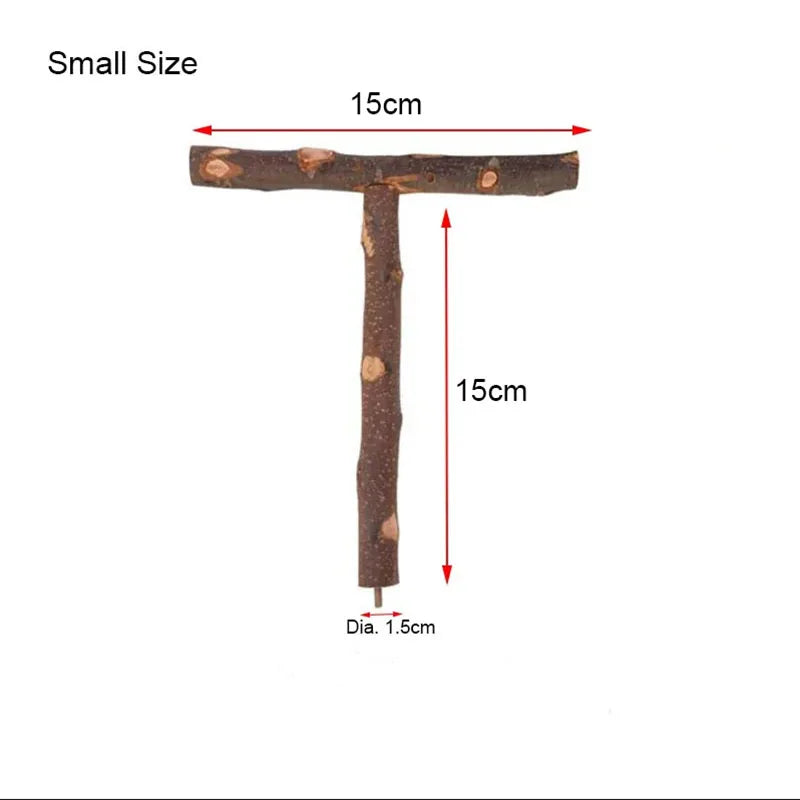 Natural Wood Pet Parrot Raw Wood Fork Tree Branch Stand Rack Squirrel Bird Hamster Branch Perches Chew Bite Toys Stick
