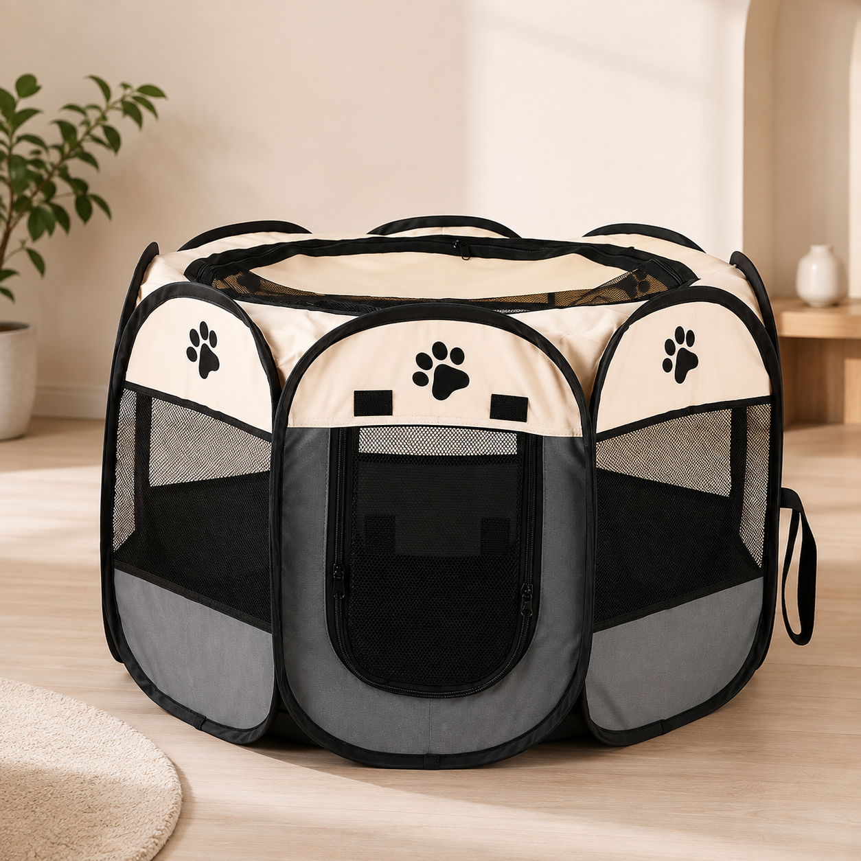 Parque Plegable Portátil Octogonal para Perros y Gatos
