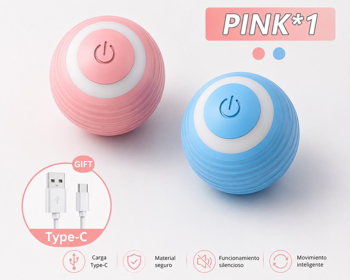 Pelota interactiva inteligente para gatos