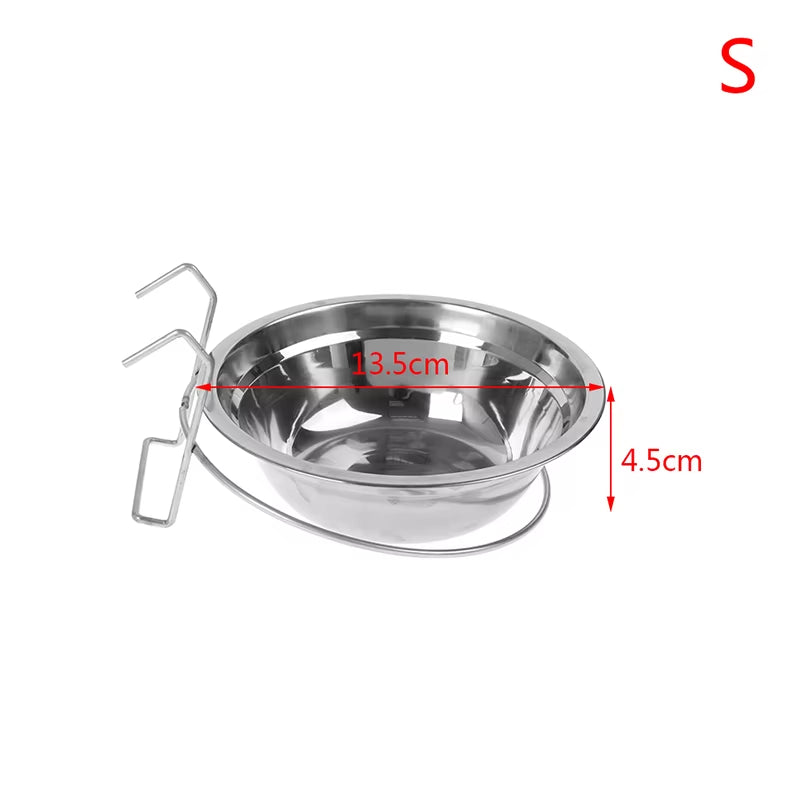 Pet Birds Stainless Steel Food Box Parakeet Parrot Hanging Cage Bowl Cup Bird Feeding Food Drinking Feeder anti Turnover Dish