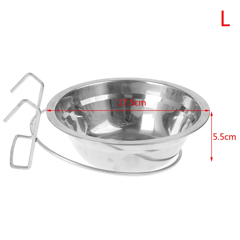 Pet Birds Stainless Steel Food Box Parakeet Parrot Hanging Cage Bowl Cup Bird Feeding Food Drinking Feeder anti Turnover Dish